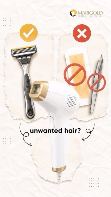 Instagram reel thumbnail: Unwanted hair? Razor vs wax vs laser