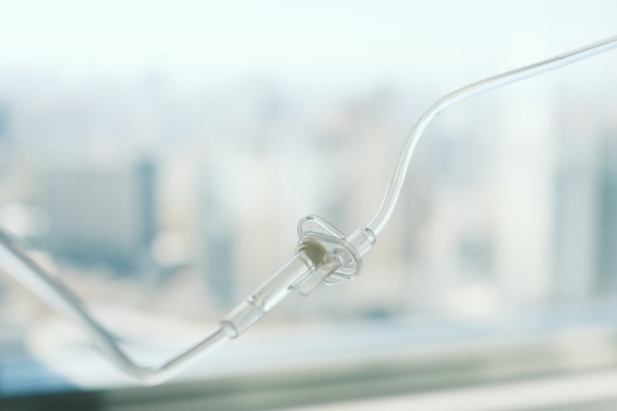 IV drip line used for glutathione infusion